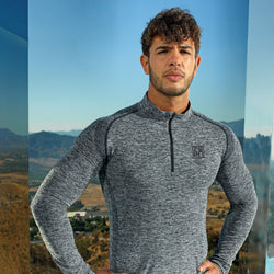 Mens Seamless Long Sleeve Zip Performance Top